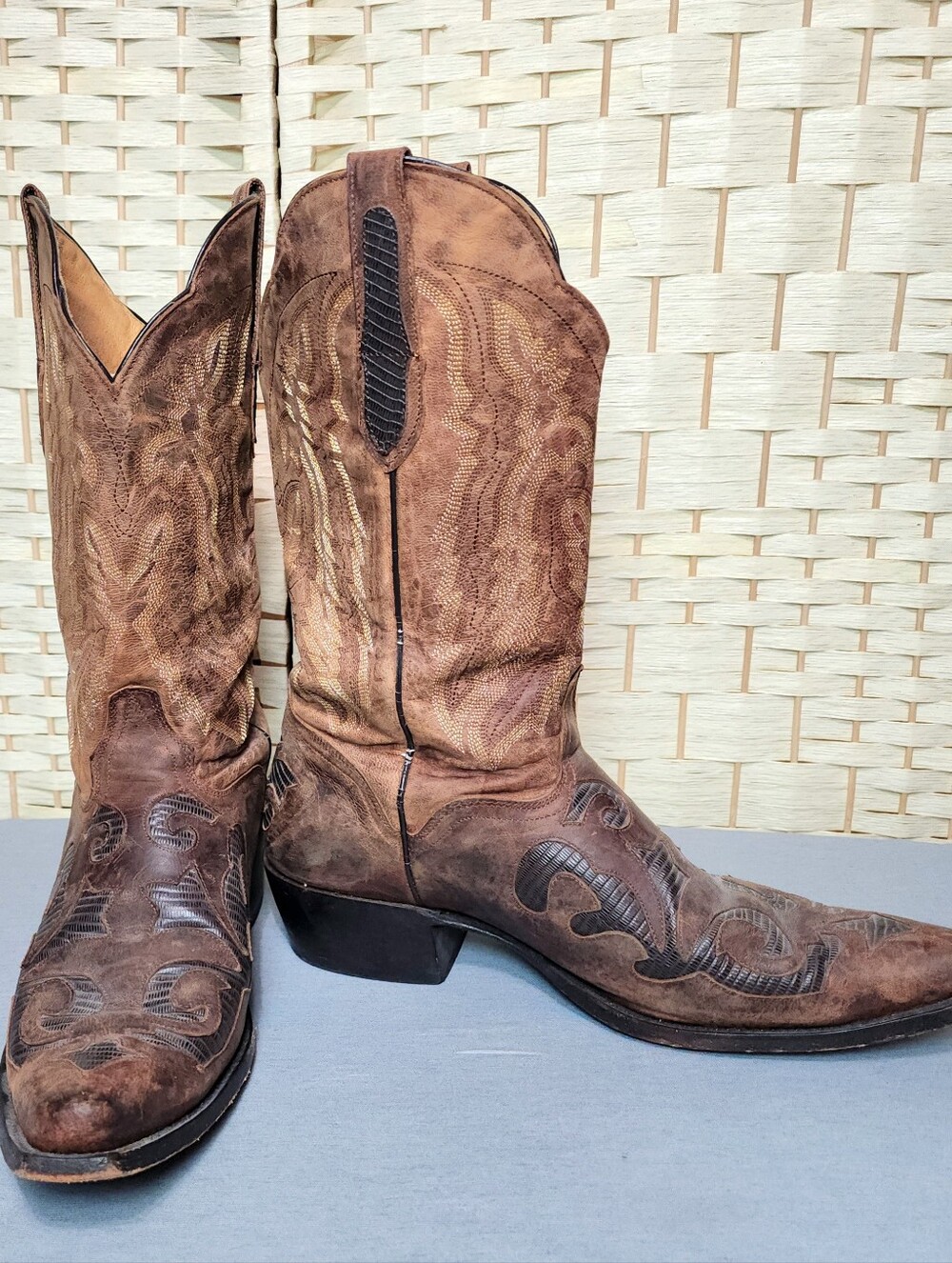 J.B. Dillon Men’s Genuine Goat Skin JBM2213 Brown Cowboy Western Boots Size 12D